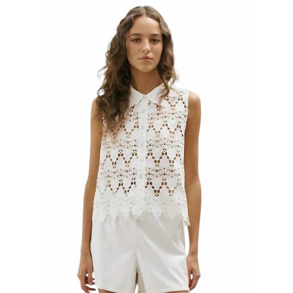 NEW MELISSA NEPTON violette sleeveless shirt in off white